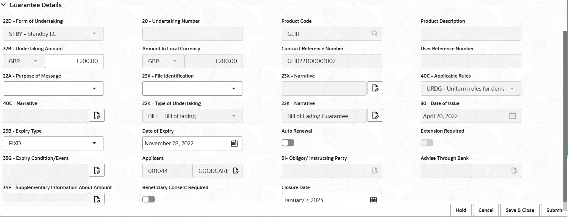 Description of registrationguaranteedetails.png follows