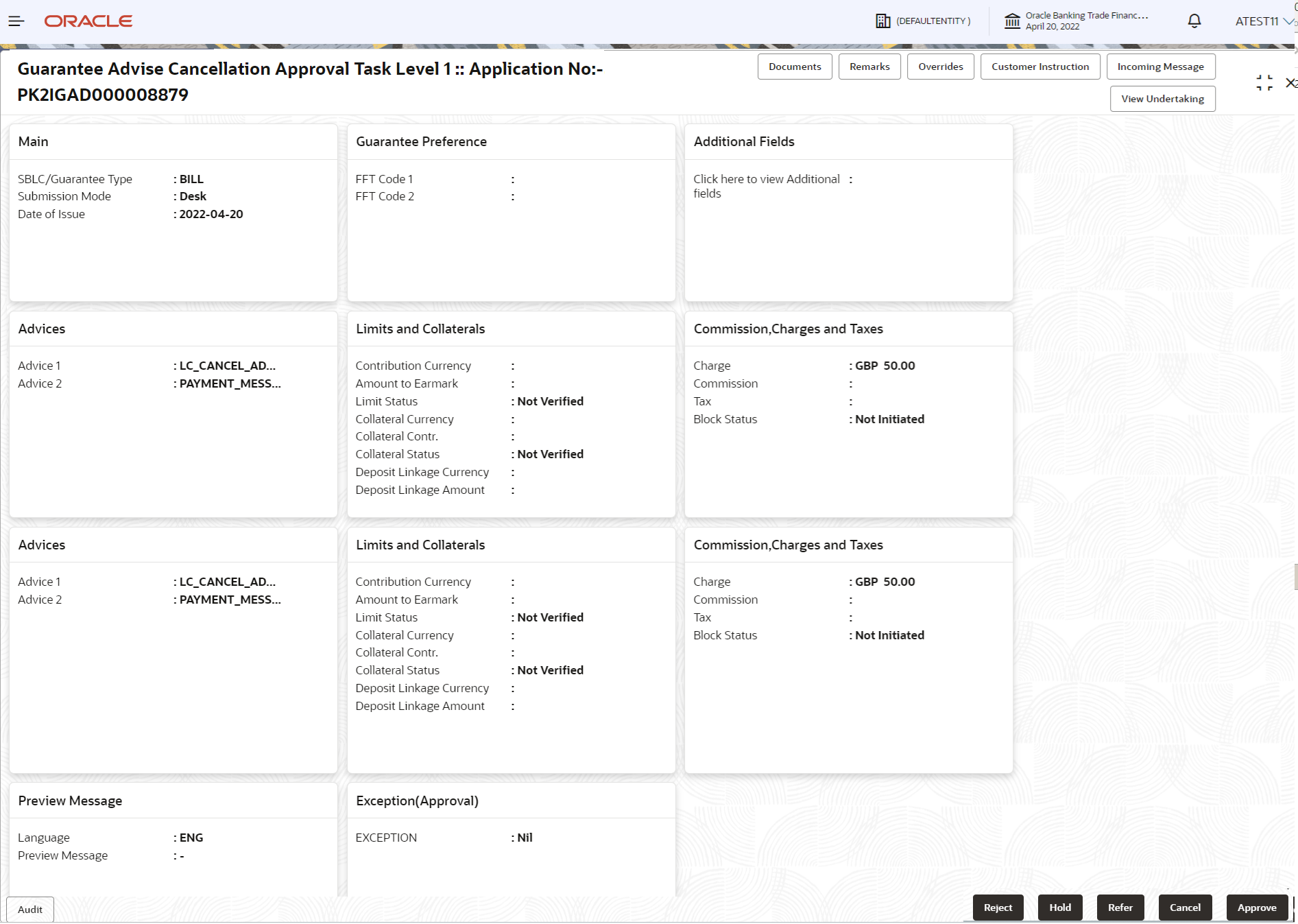 Description of approvalsummary.png follows