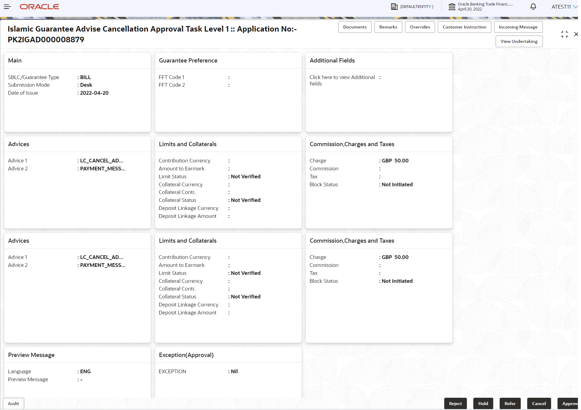 Description of approvalsummary.png follows