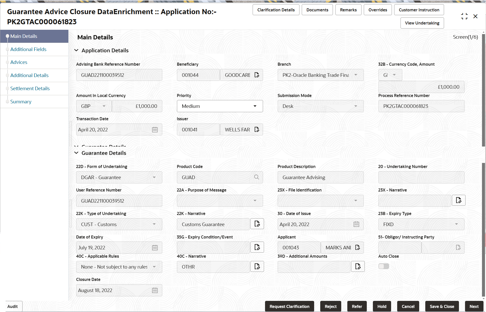 Description of demainapplicationdetails.png follows
