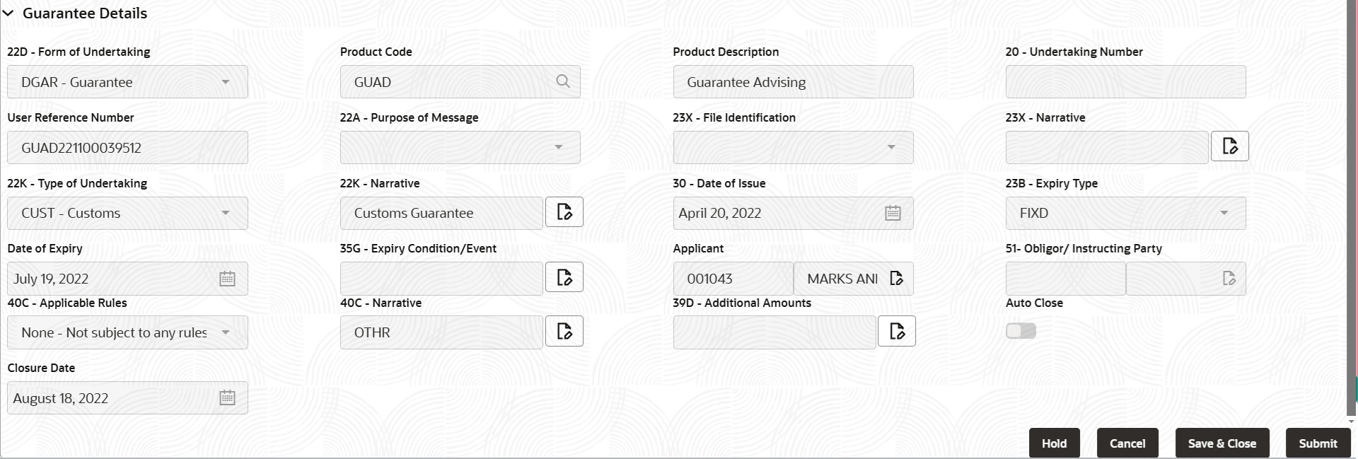 Description of registrationguaranteedetails.png follows