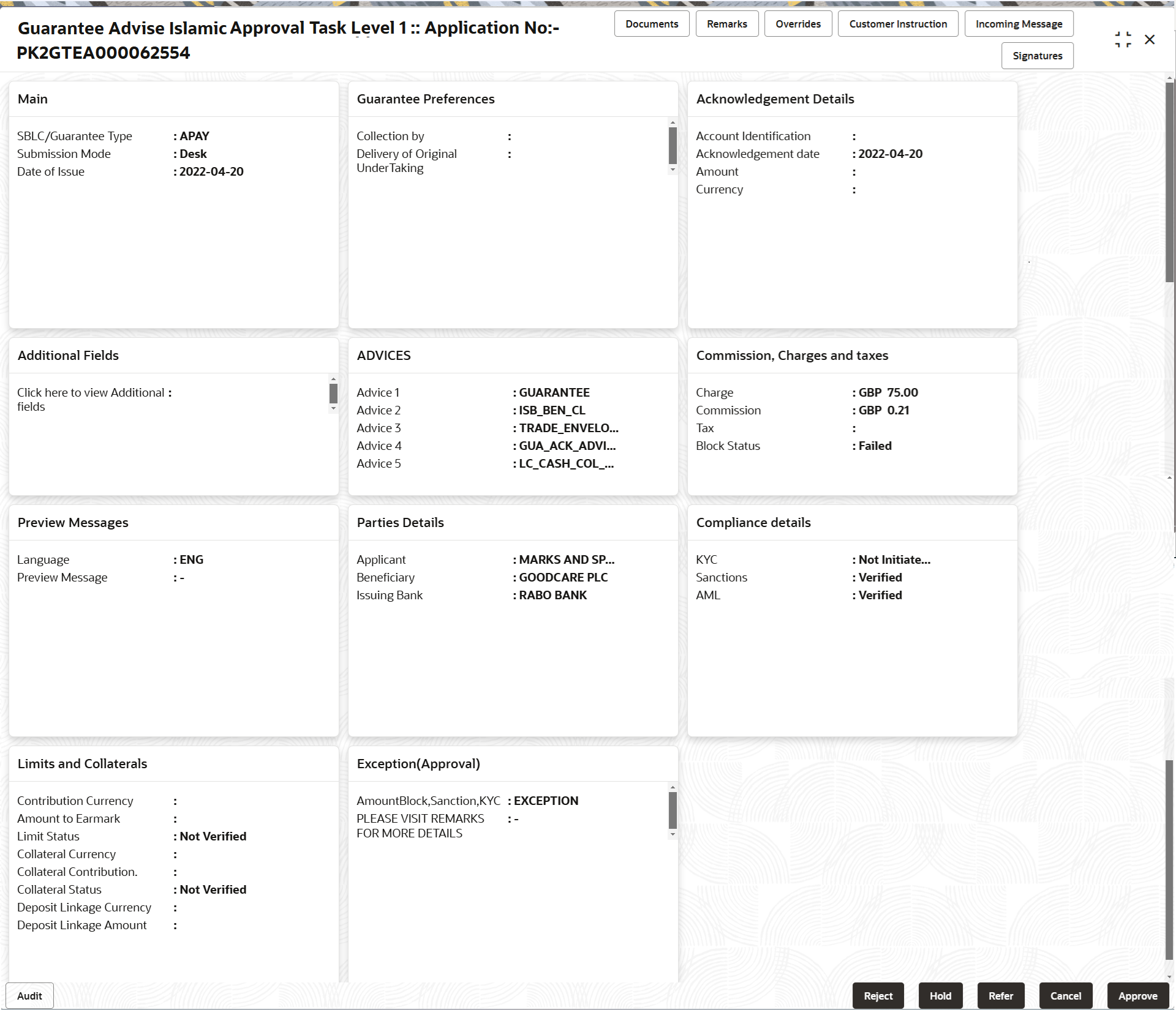 Description of approvalsummary.png follows