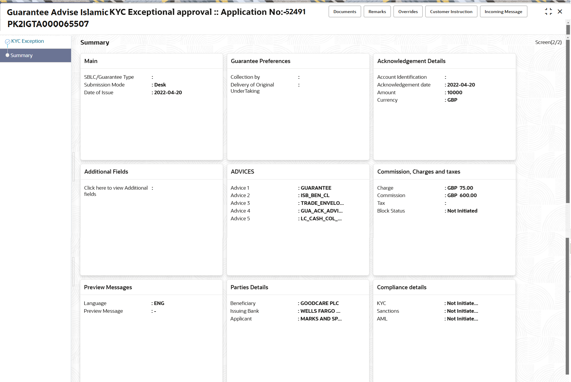 Exception - Know Your Customer (KYC)
