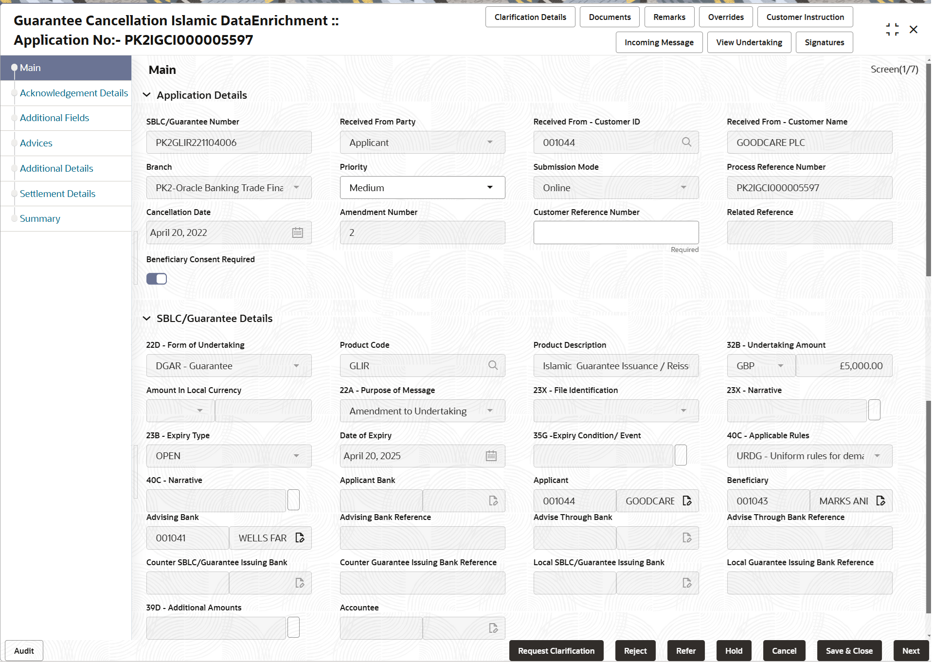 Description of demainapplicationdetails.png follows