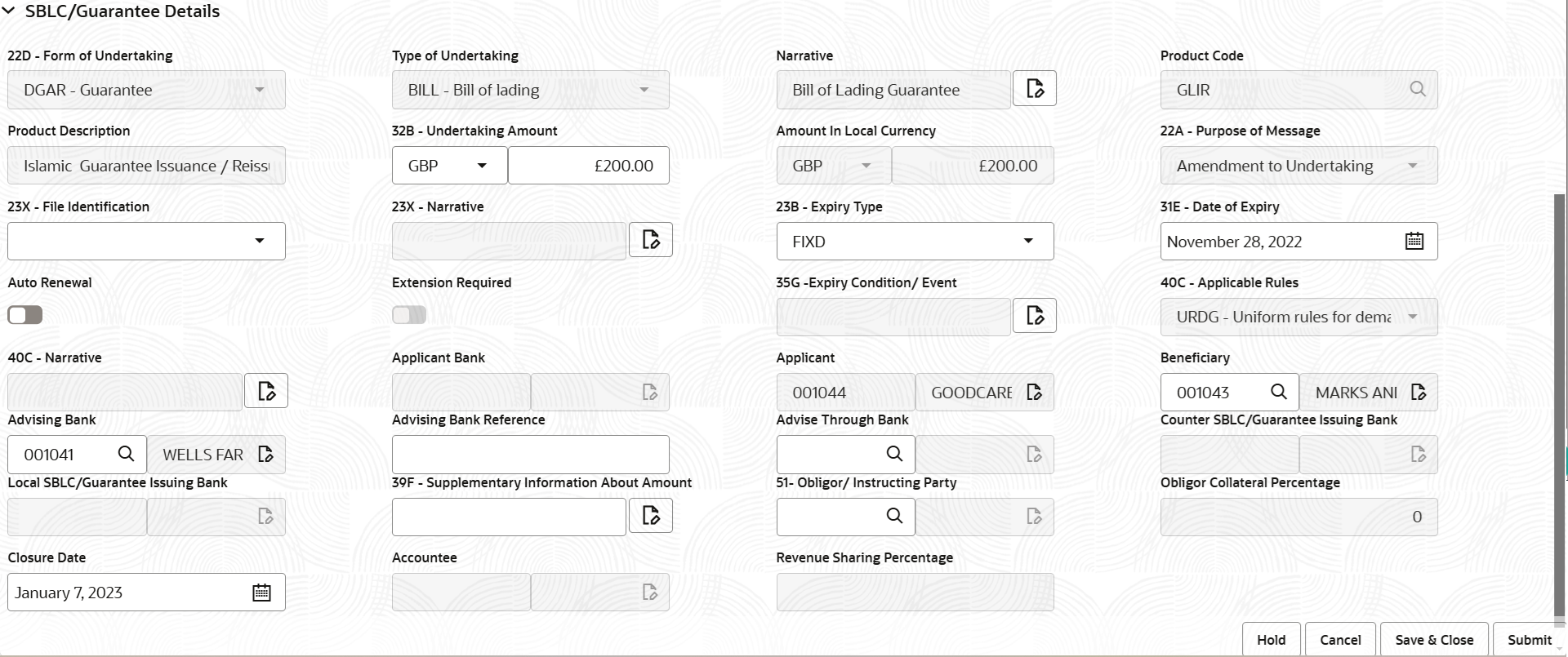 Description of registrationguaranteedetails.png follows