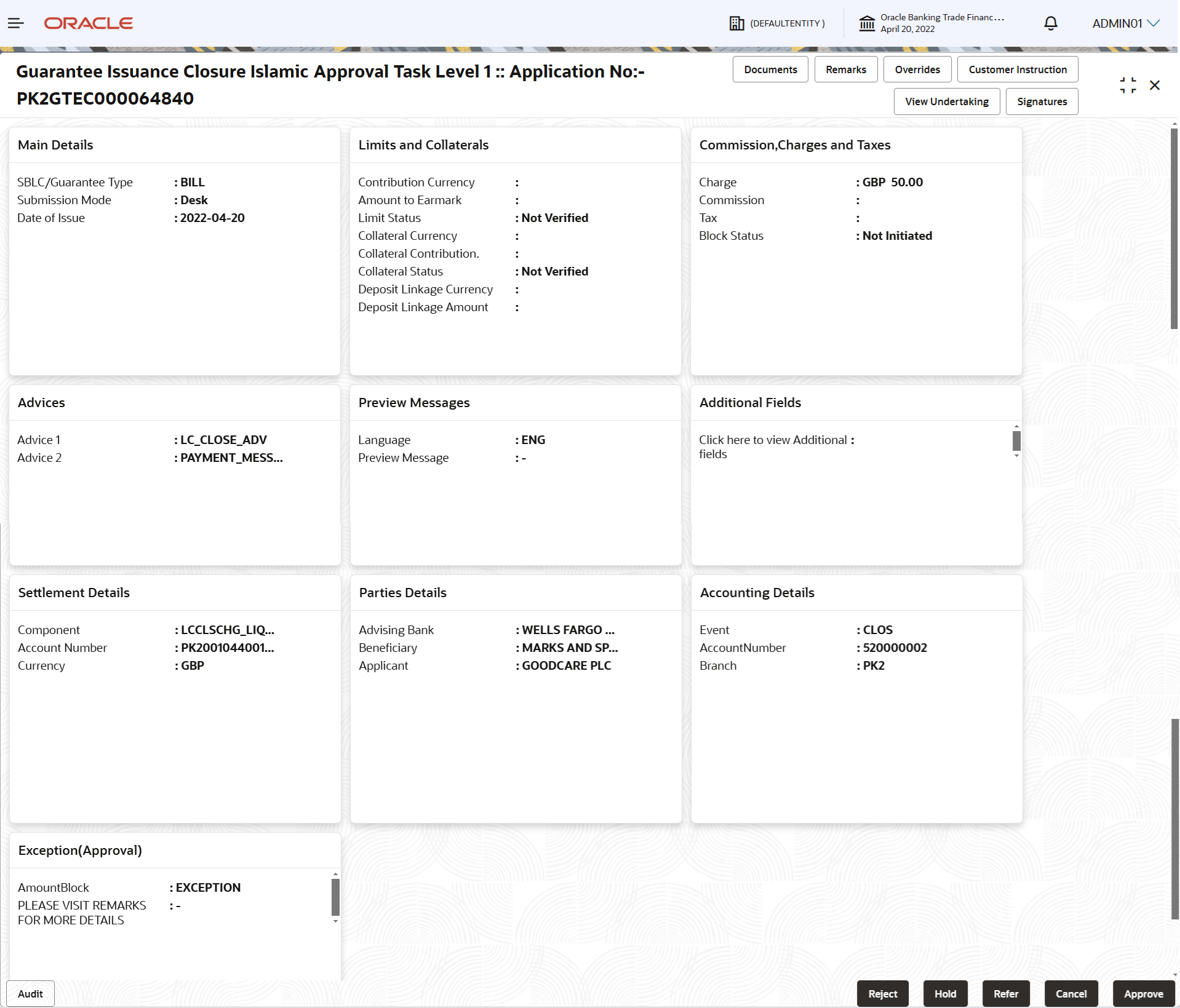 Description of approvalsummary.png follows