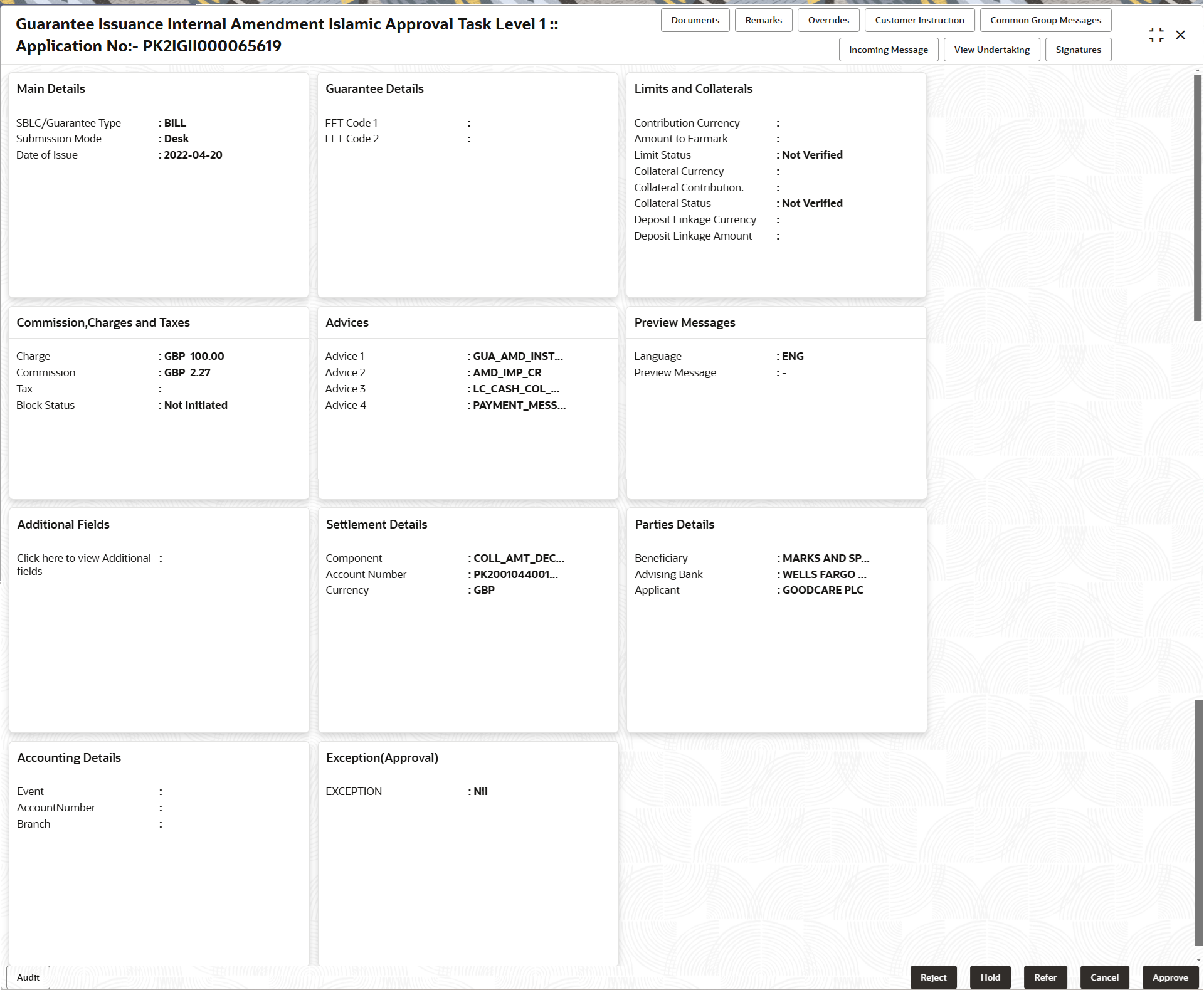 Description of approvalsummary.png follows
