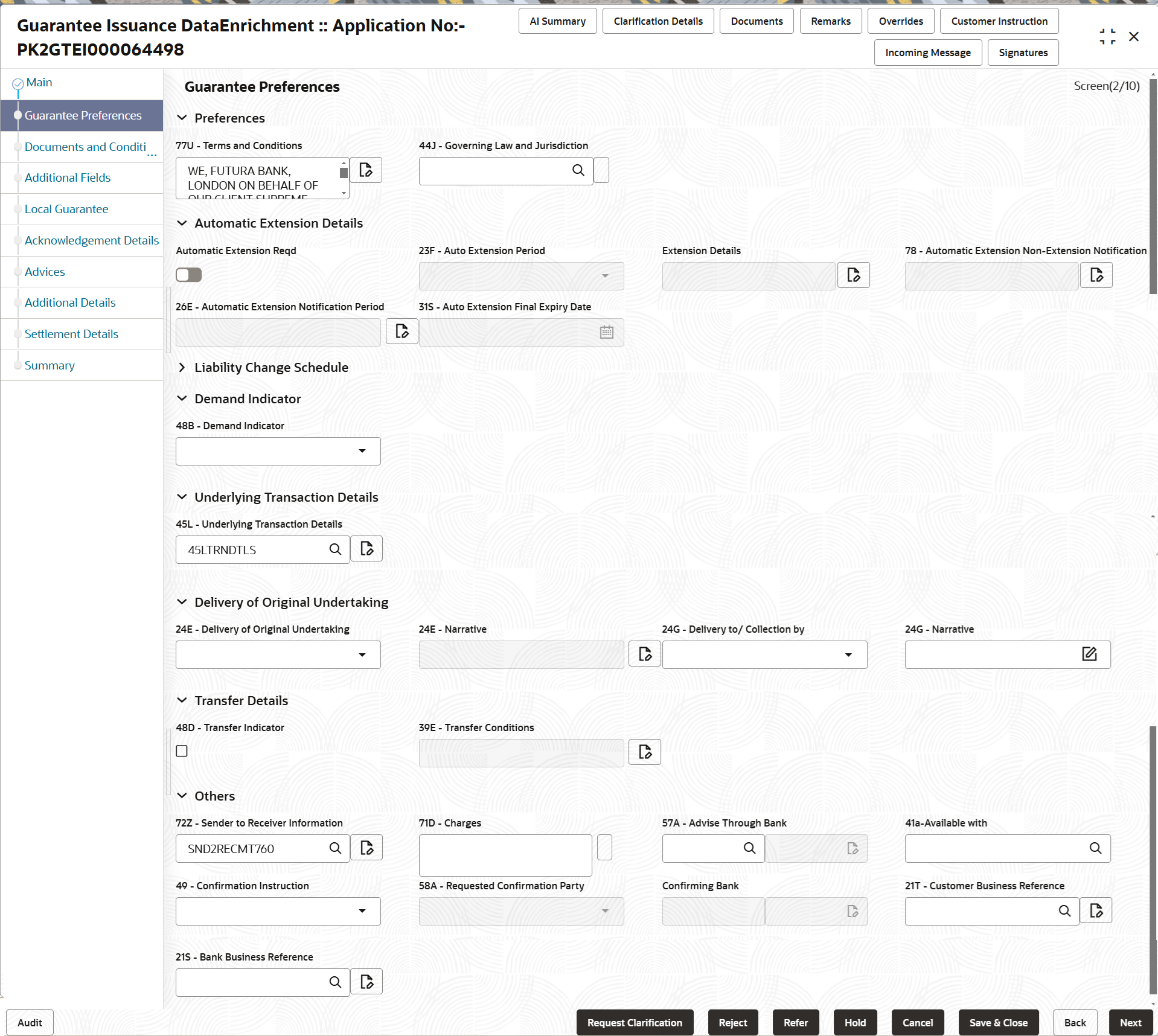Description of deguaranteepreferences.png follows