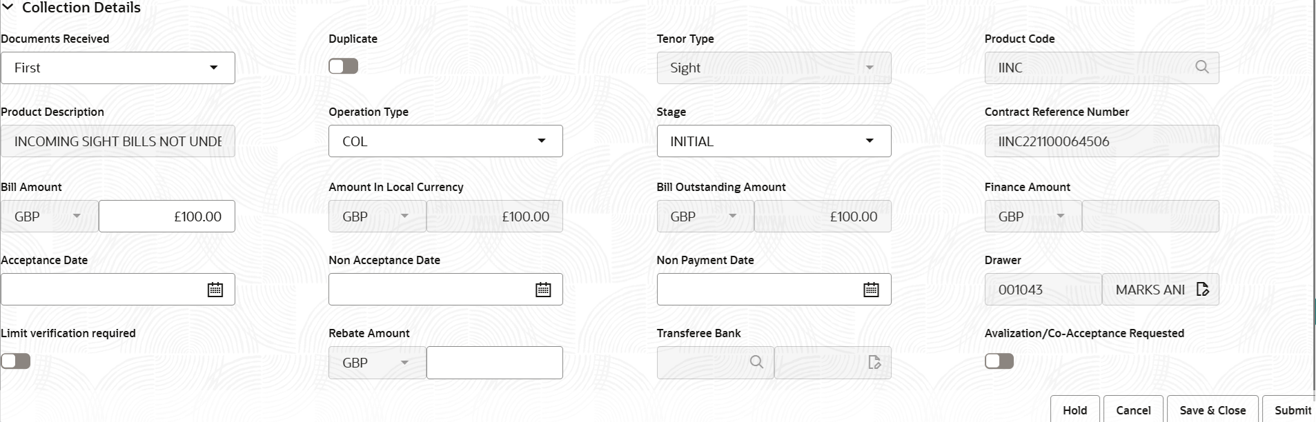 Description of registrationcollectiondetails.png follows