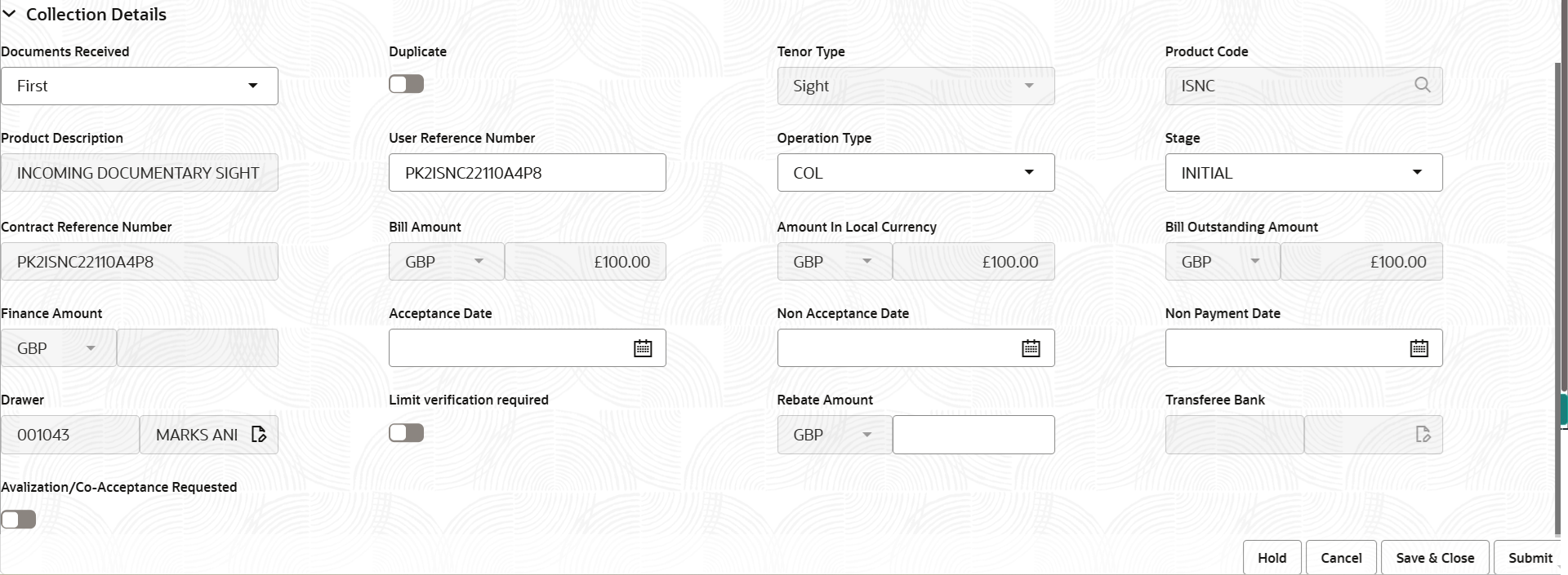 Description of registrationcollectiondetails.png follows