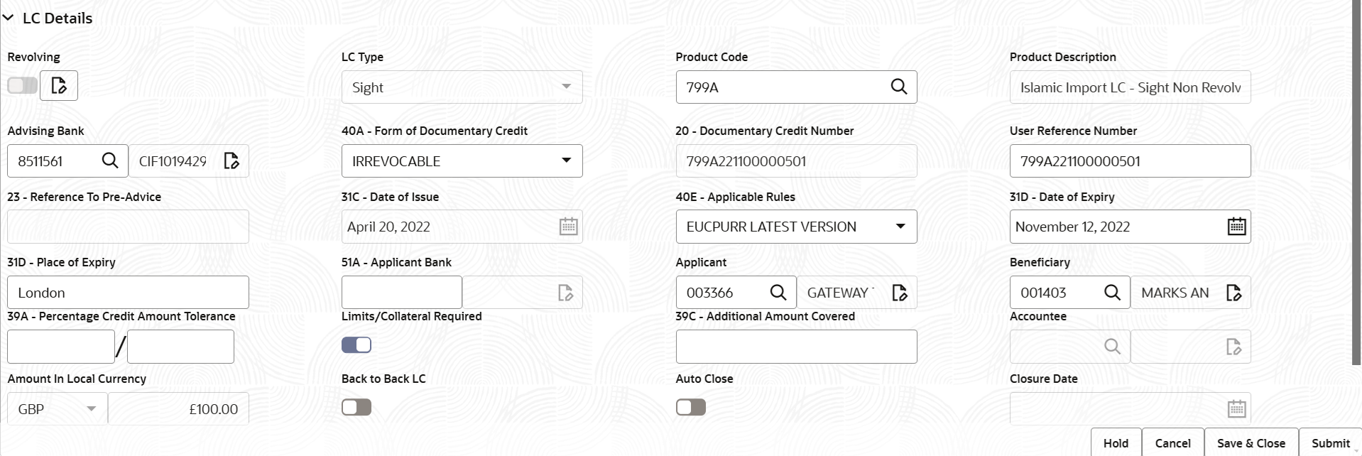 Description of registrationlcdetails.png follows