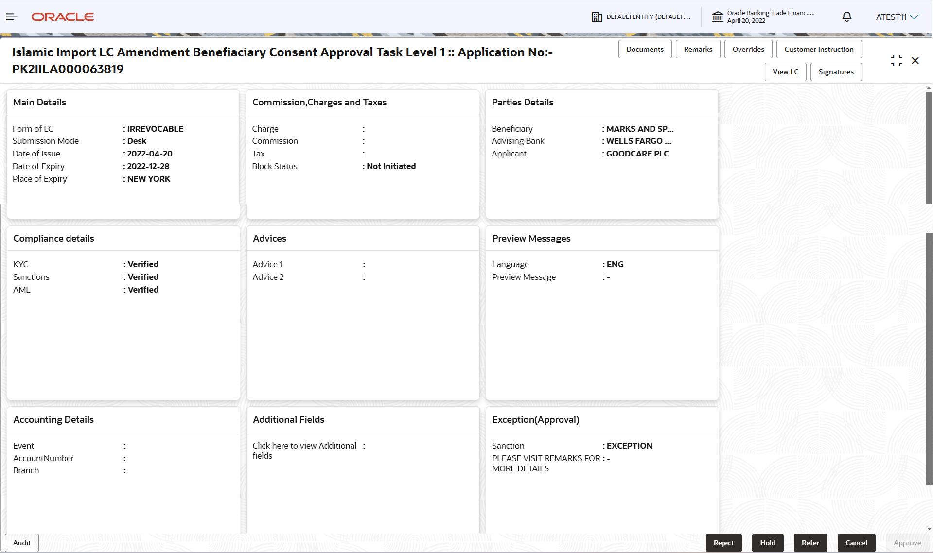 Description of approvalsummary.png follows