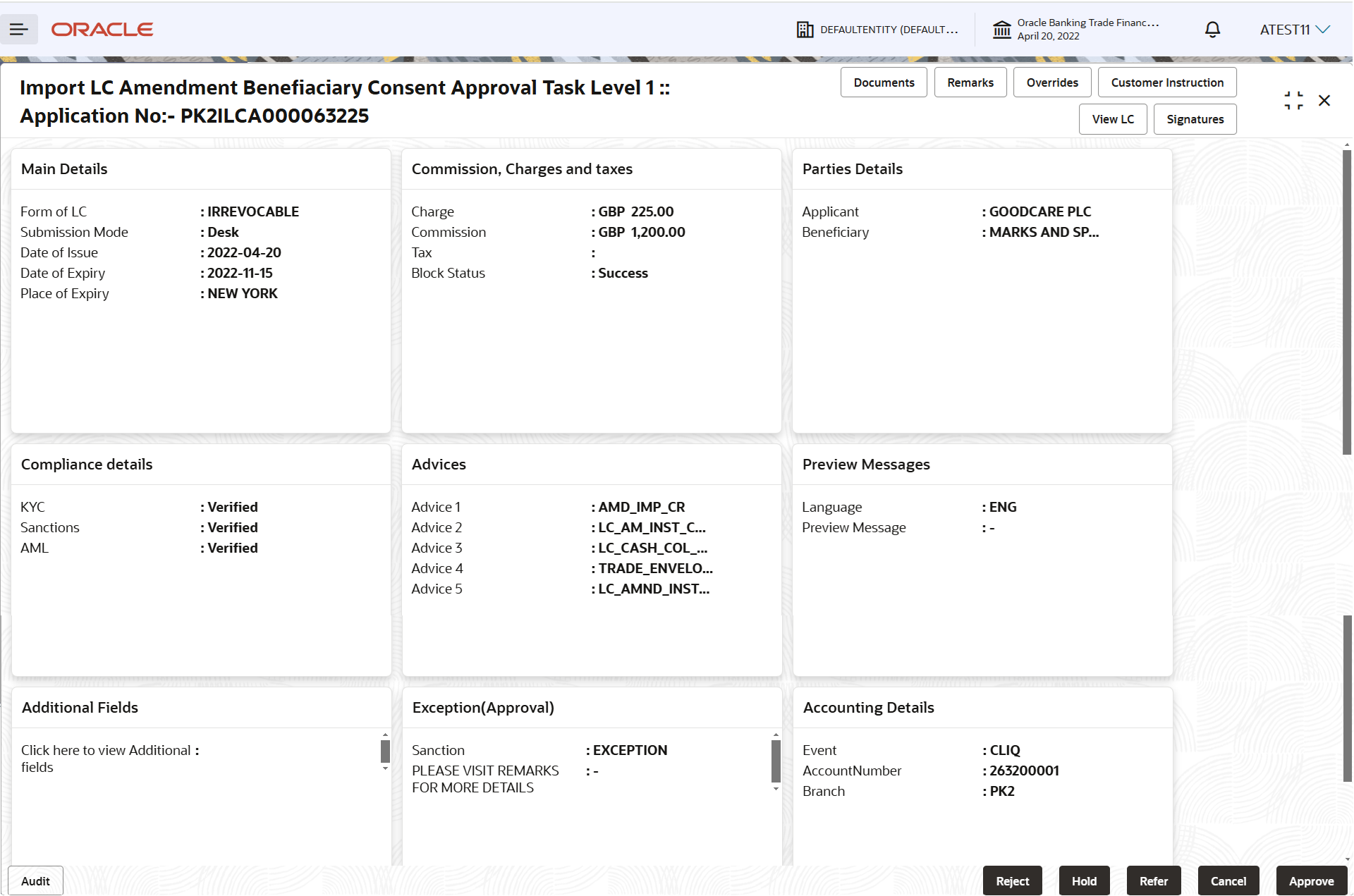 Description of approvalsummary.png follows
