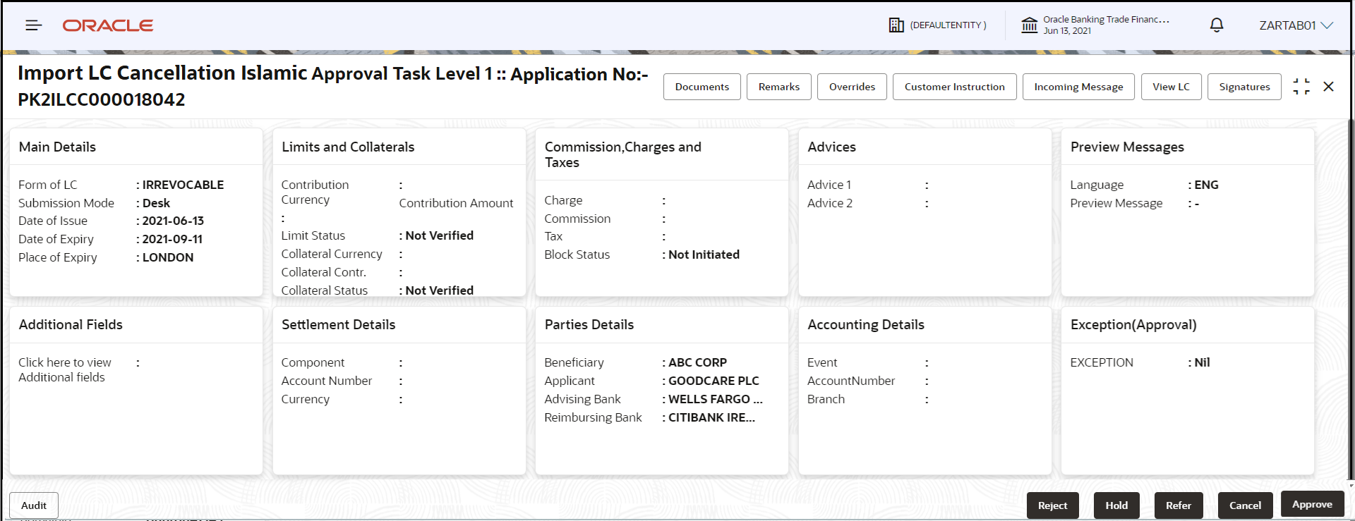 Description of approvalsummary.png follows