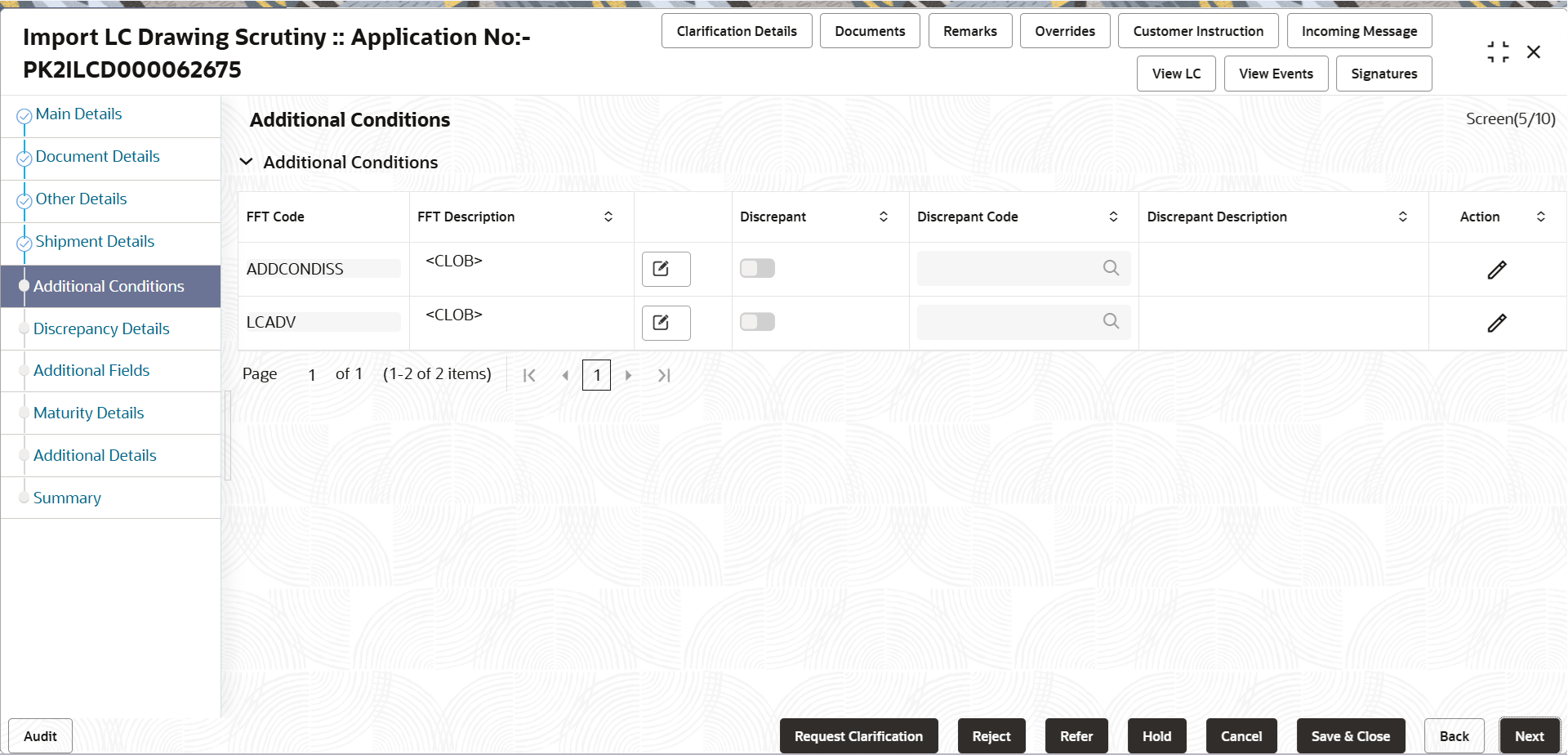 Description of scrutinyadditionalconditions.png follows