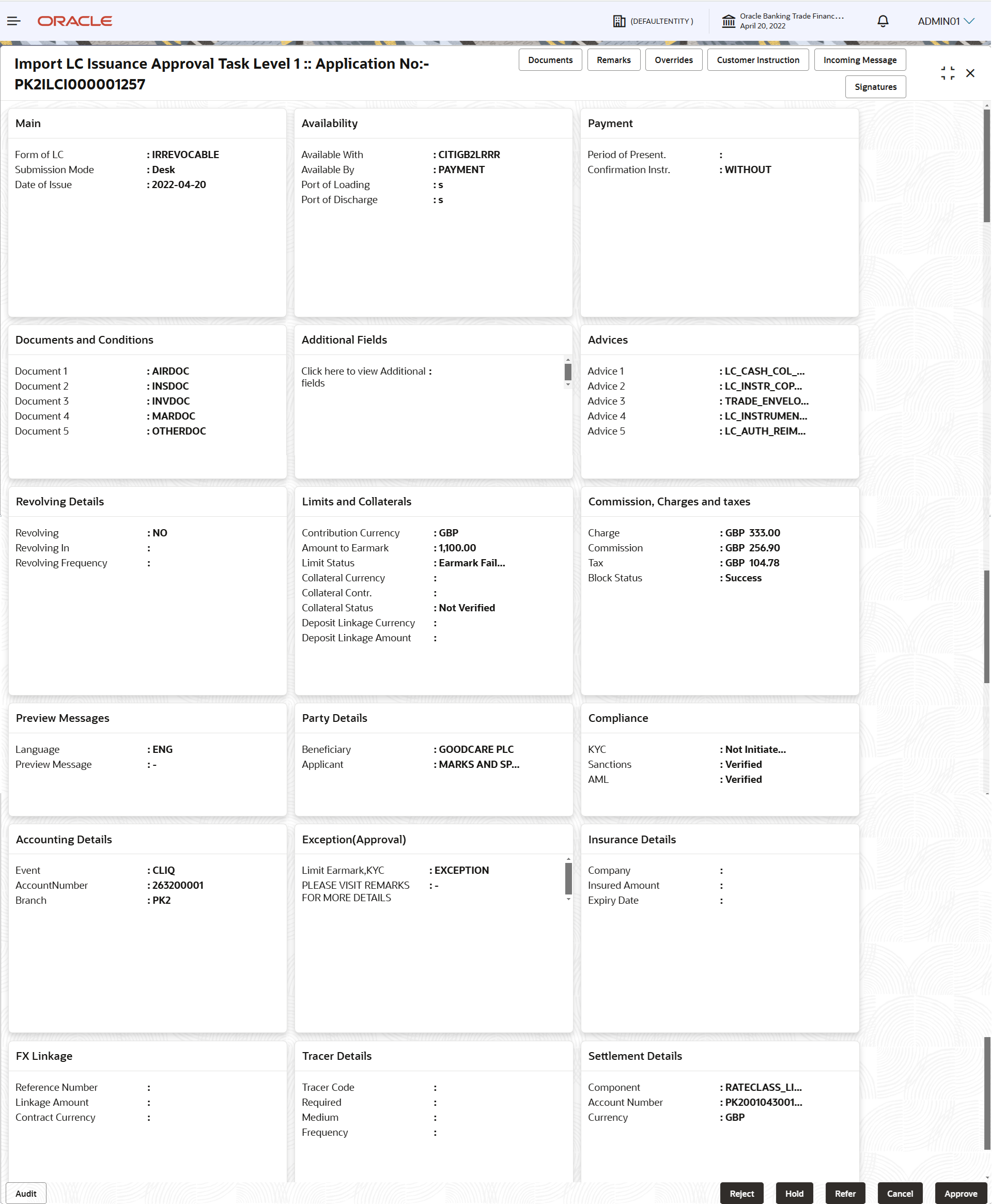 Description of approvalsummary.png follows