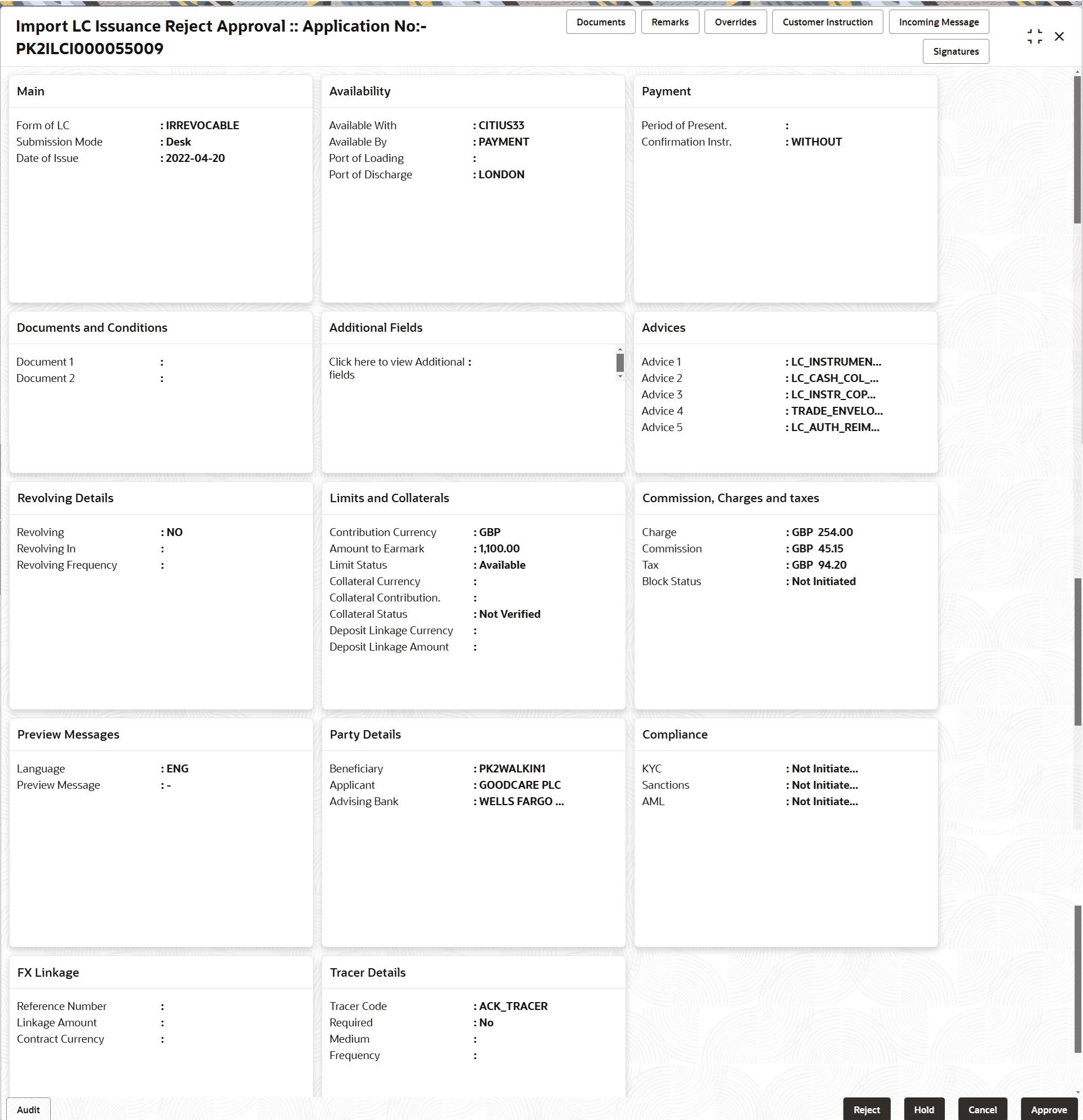 Description of rejectapprovalsummary.png follows