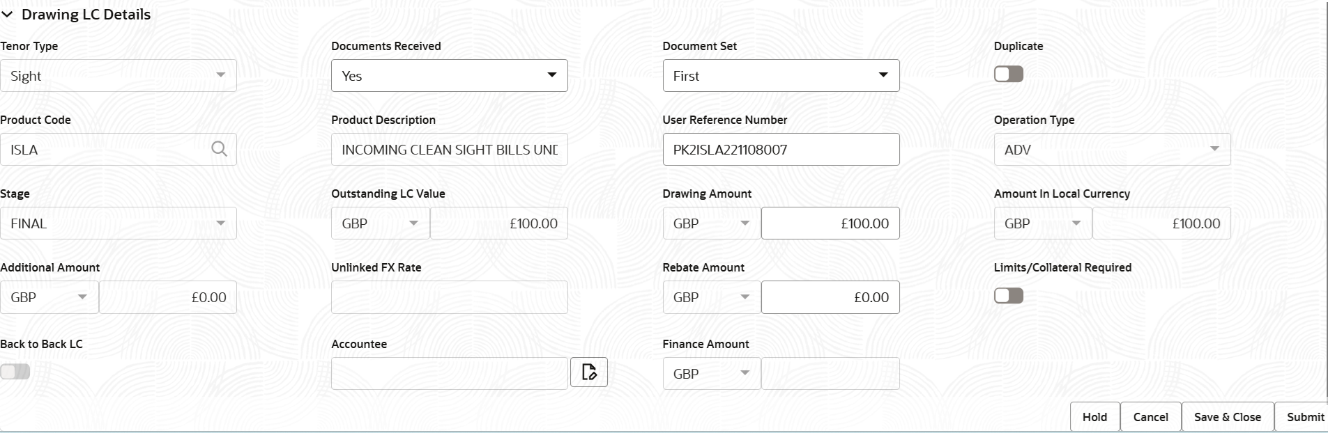 Description of registrationdrawinglcdetails.png follows