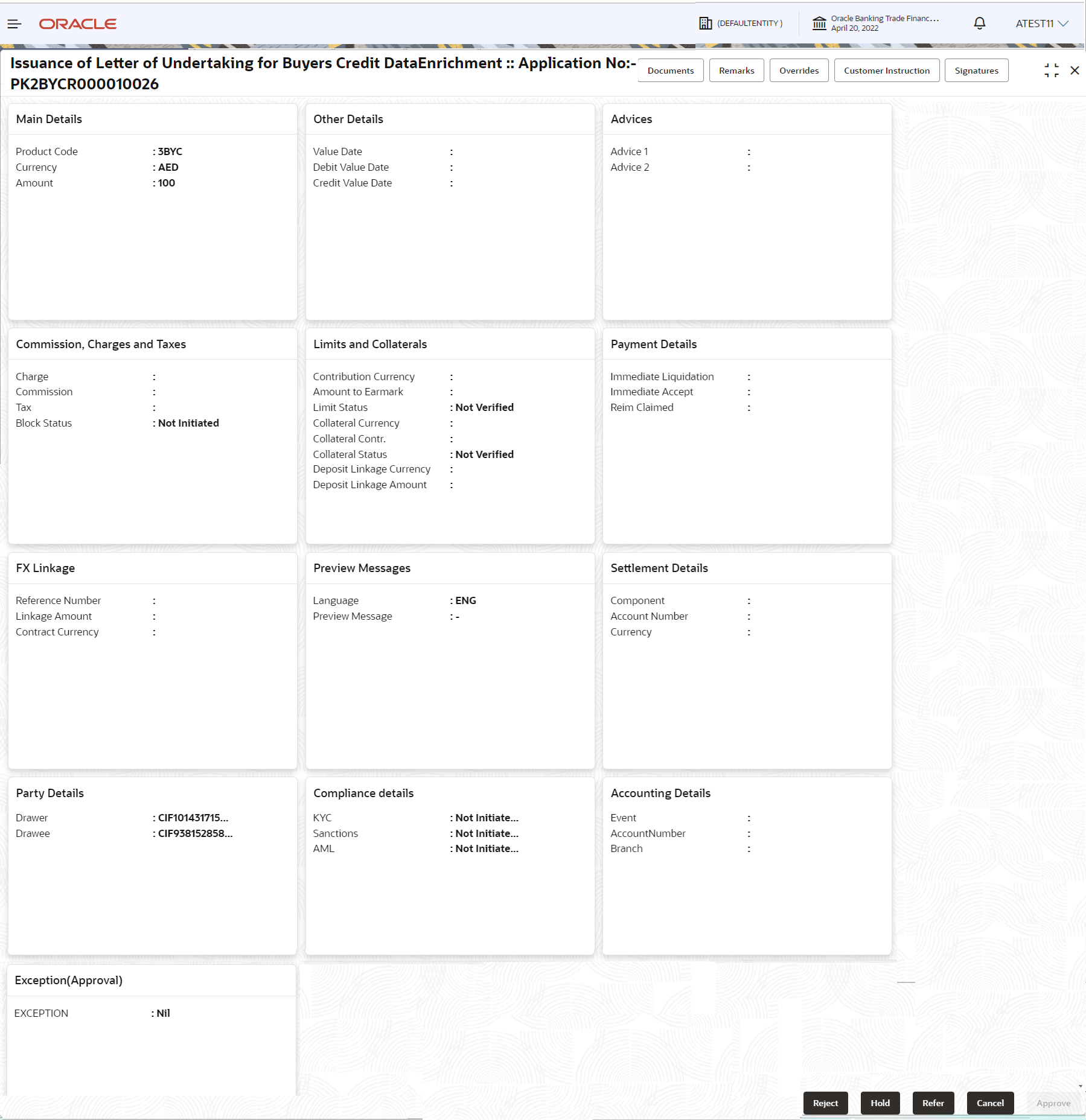 Description of approvalsummary.png follows