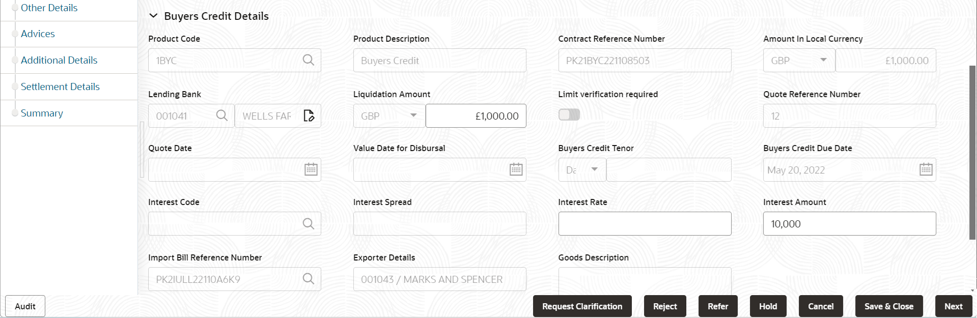 Description of liquidationmainbuyerscreditdetails.png follows