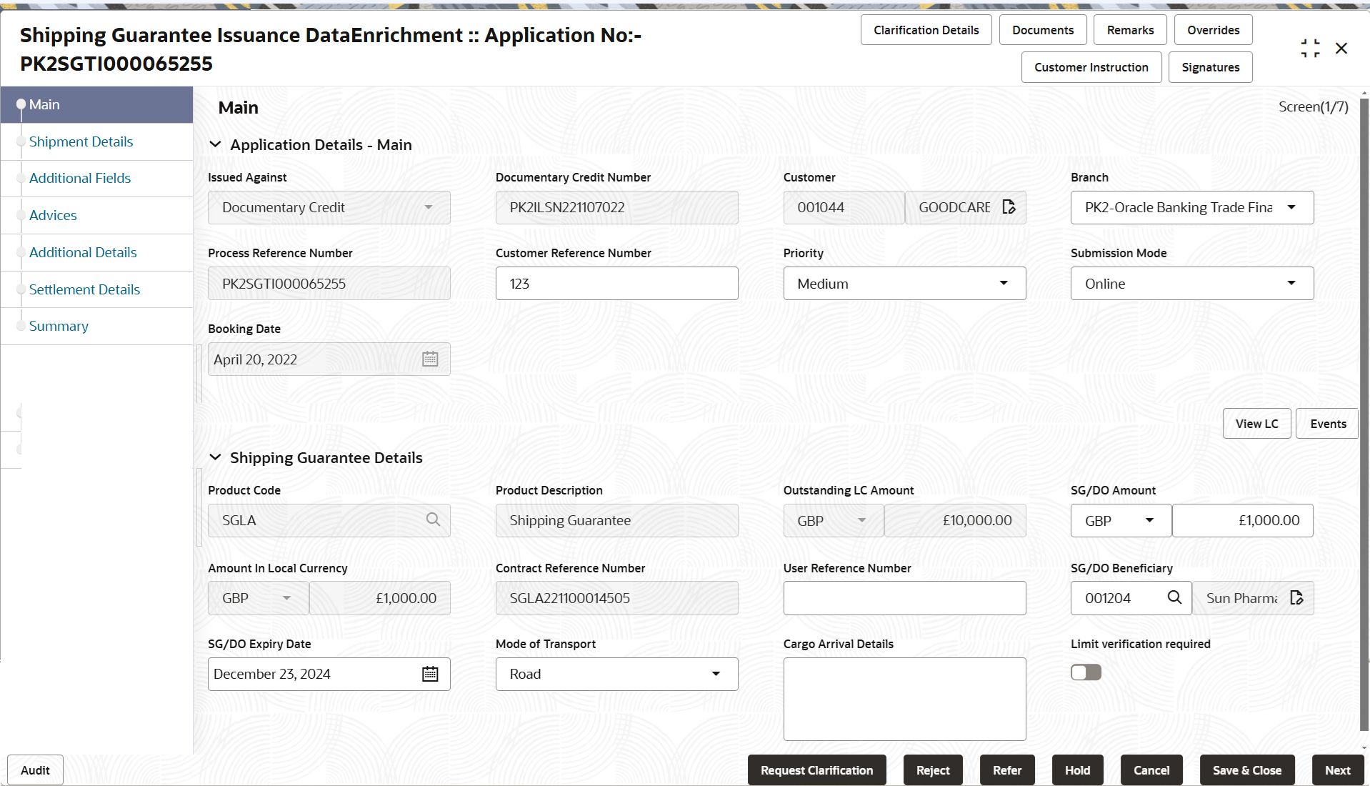 Description of demainapplicationdetails.png follows