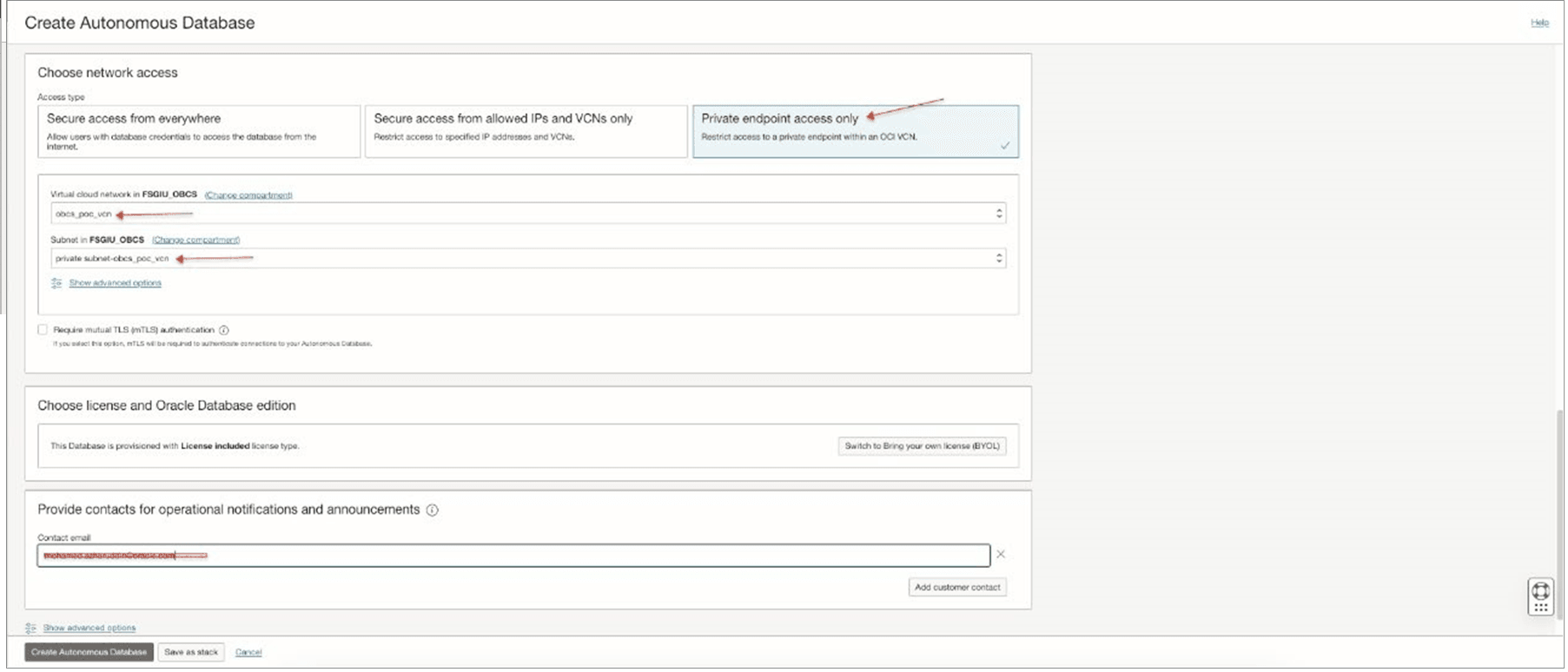 Description of create-autonomous-database-private-endpoint-access-only.png follows Description of create-autonomous-database-private-endpoint-access-only.png follows