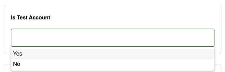 Shows the Test Account dialog box Shows the Test Account dialog box
