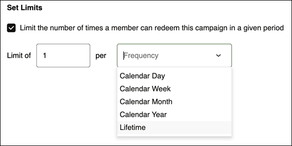 Shows Frequency Capping dialog box