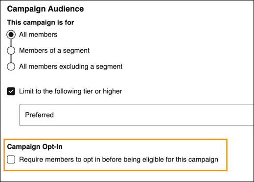 Shows opt-in support for activity campaigns Shows opt-in support for activity campaigns