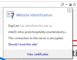 This figure shows the Website Identification dialog.