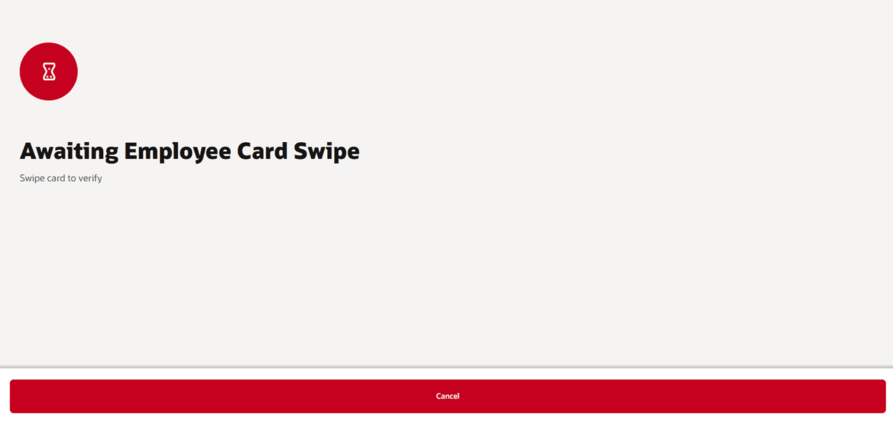 Employee Card Swipe Screen