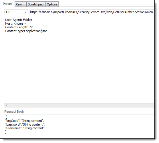 This figure shows an example of the content-type header.
