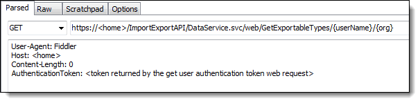 This figure shows an example of the authentication token header.