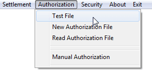 This figure shows the OHC Credit Card Transfer — Authorization Menu