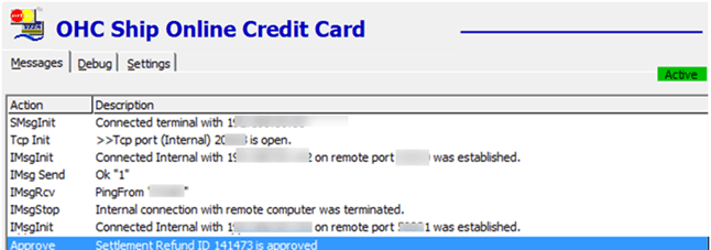 This figure shows the OHC Ship Transfer — Send Request Message — Send Refund