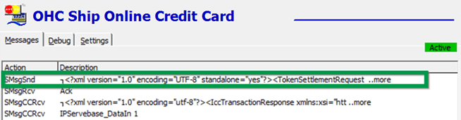 This figure shows the Response Message for Send Settlement