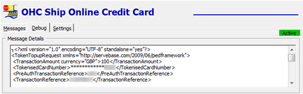This figure shows the Response Message of Send Authorization in Debug Details