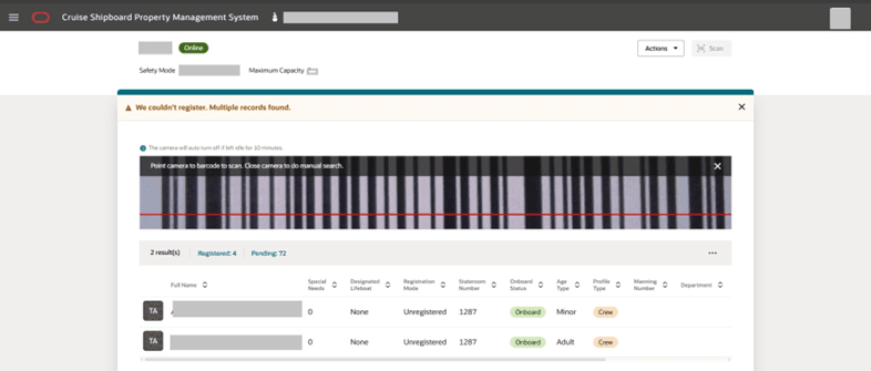 This figure shows the Register Barcode Scanning for Multiple Matching Records