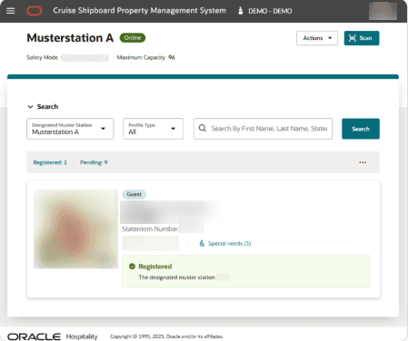 This figure shows the Register Page Registered Successful in Emergency Passenger Drill