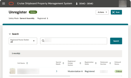 This figure shows the Unregister Page for Search Profile