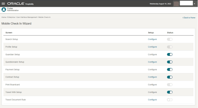 This figure shows the Mobile Check-In Wizard