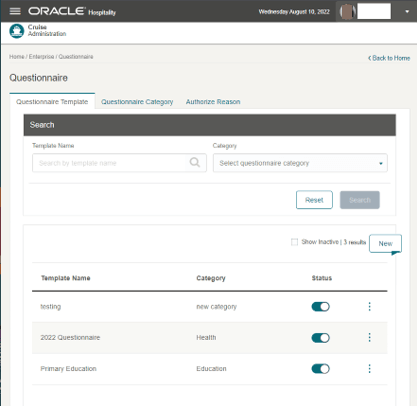 This figure shows the Questionnaire Template This figure shows the Questionnaire Template