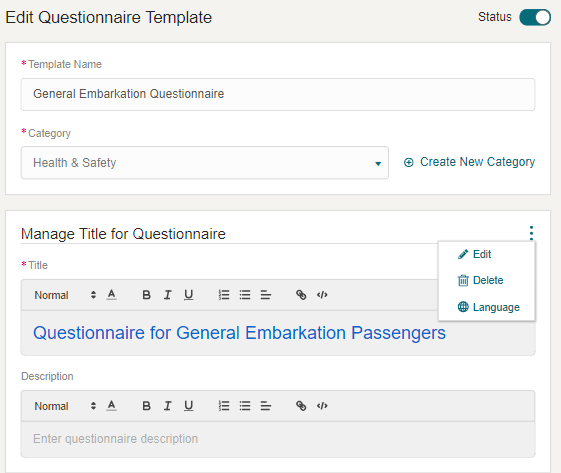 This figure shows the Questionnaire in Multi Language This figure shows the Questionnaire in Multi Language
