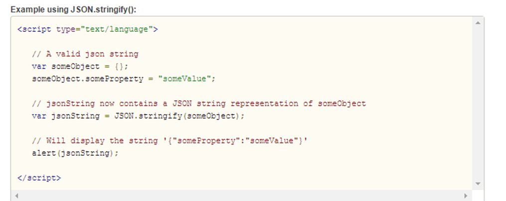 This figure shows the Sample JSON string
