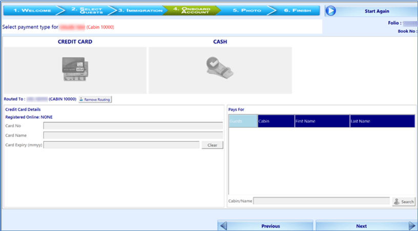 This figure shows the routing information in Onboard Account.