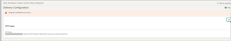 This image shows the Delivery Configuration screen details This image shows the Delivery Configuration screen details