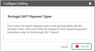 This image shows the Configure setting option