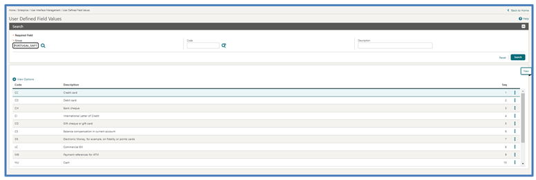 This image shows the User Defined Field Values screen