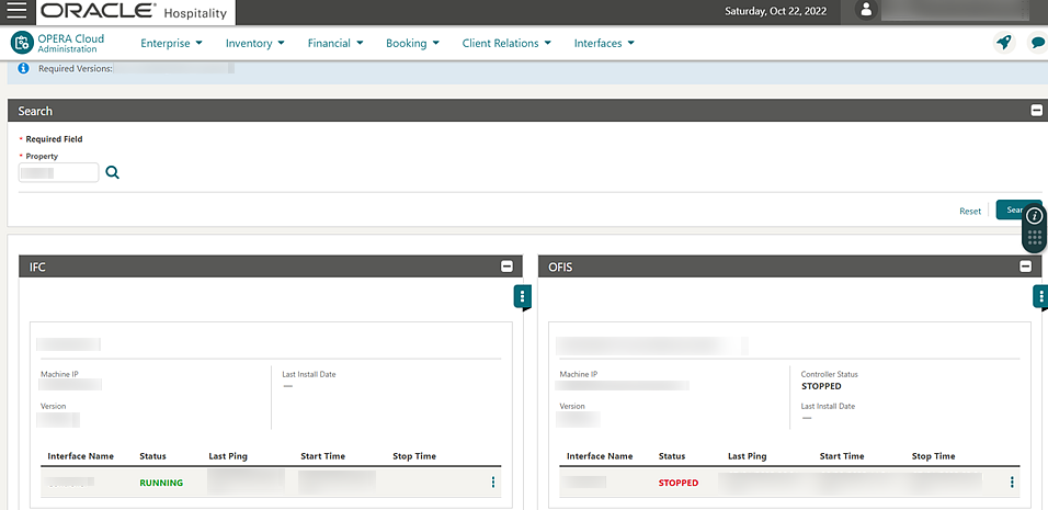 This image shows the IFC search screen. This image shows the IFC search screen.