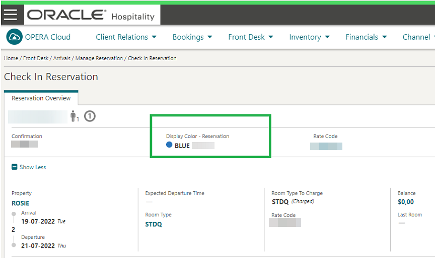 Image shows Check In Reservation screen. Image shows Check In Reservation screen.